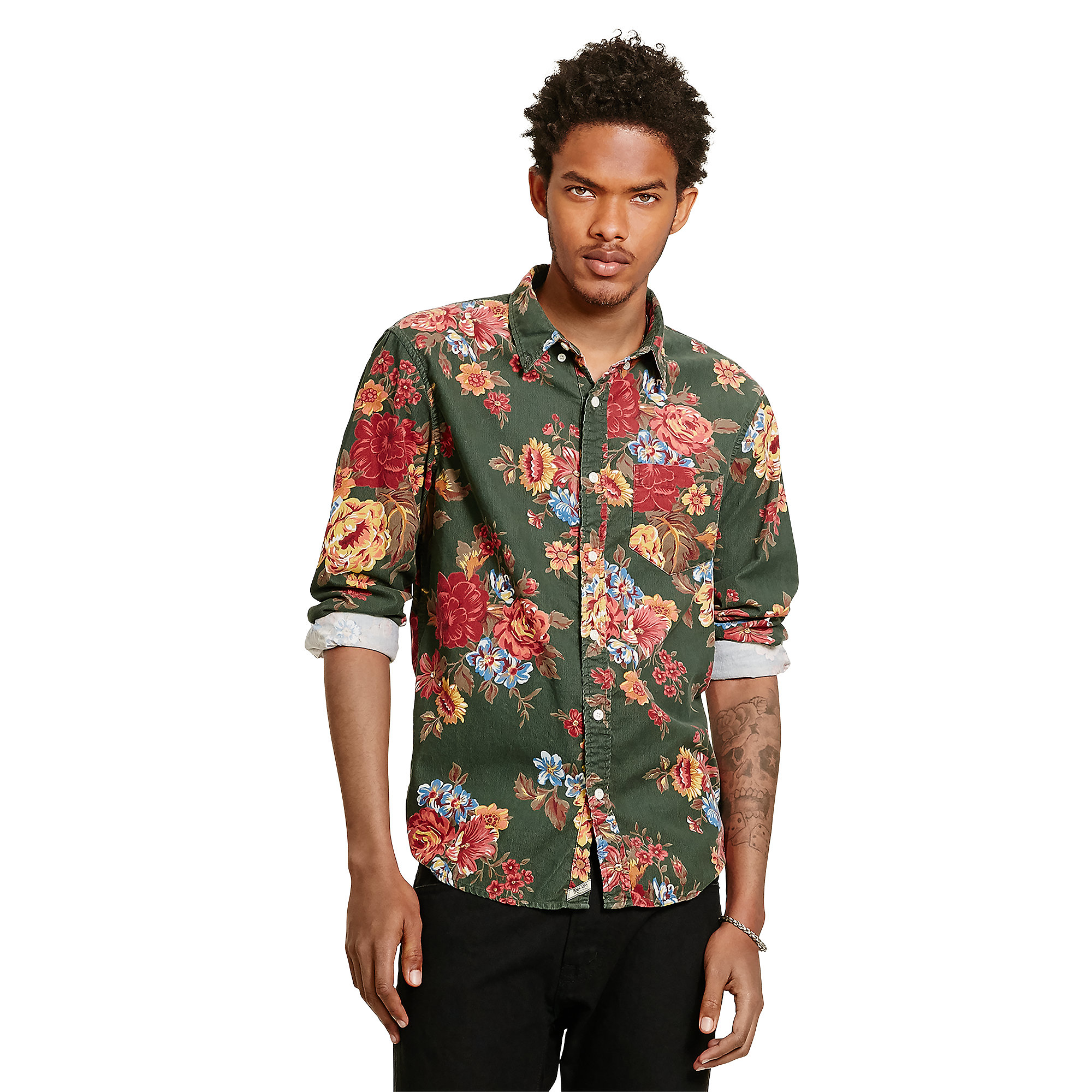 Denim & Supply Ralph Lauren Floral-print Corduroy Shirt for Men | Lyst